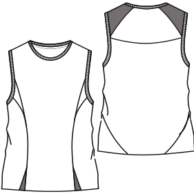 Fashion sewing patterns for Sleeveless T-Shirt 7163